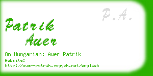 patrik auer business card